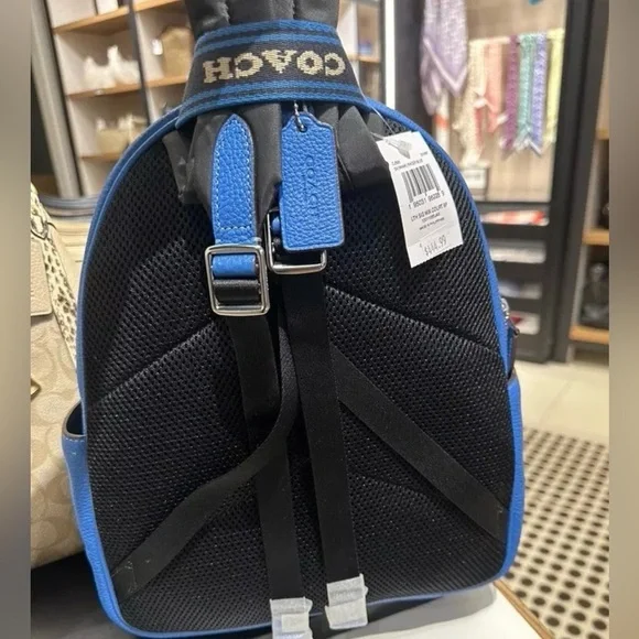 COACH Court Backpack CJ593 In Khaki/Racer Blue Signature Canvas Authentic NWT - Picture 5 of 8